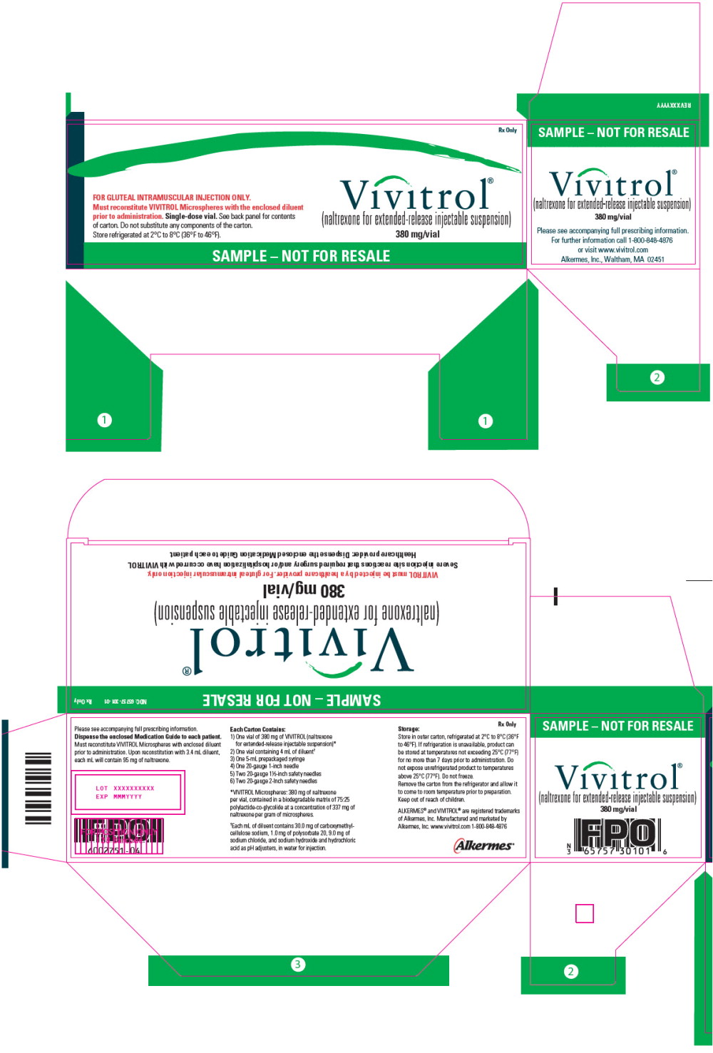 PACKAGE LABEL- PRINCIPAL DISPLAY PANEL-VIVITROL®SAMPLE KIT CARTON
