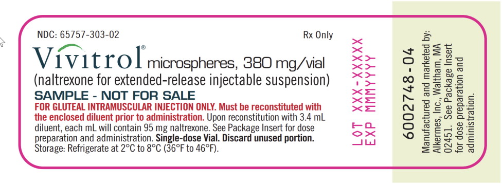PACKAGE LABEL- PRINCIPAL DISPLAY PANEL- SAMPLE VIVITROL®MICROSPHERES VIAL LABEL
