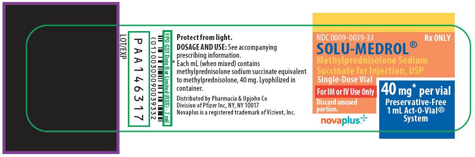 PRINCIPAL DISPLAY PANEL - 40 mg Vial Label - Act-O-Vial System