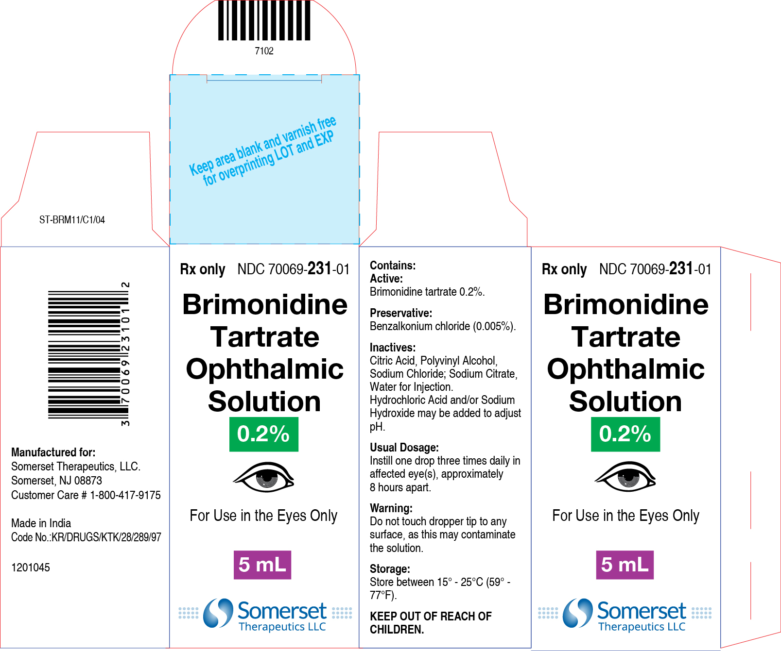 5 mL Carton label