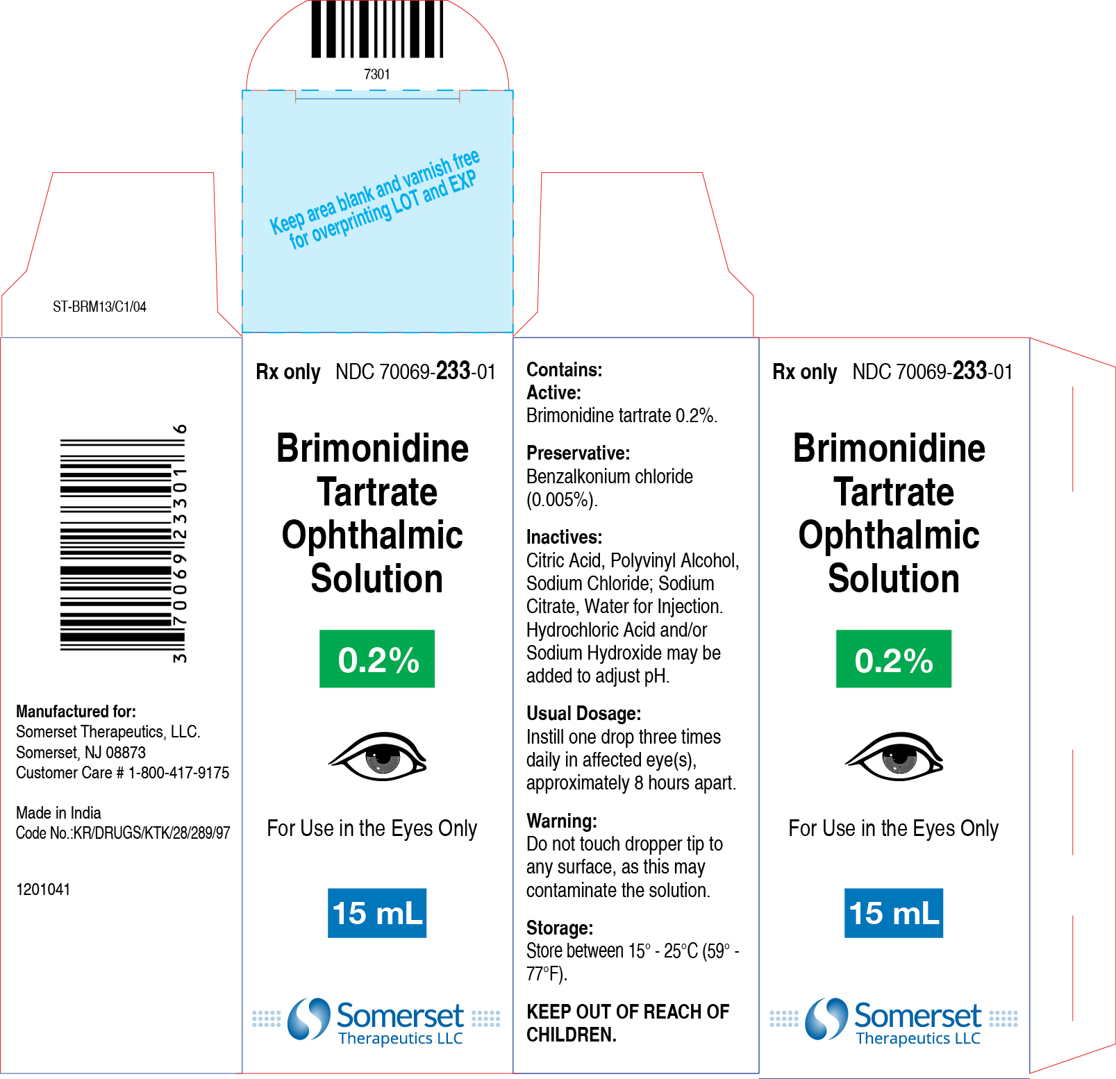 15 mL Carton label