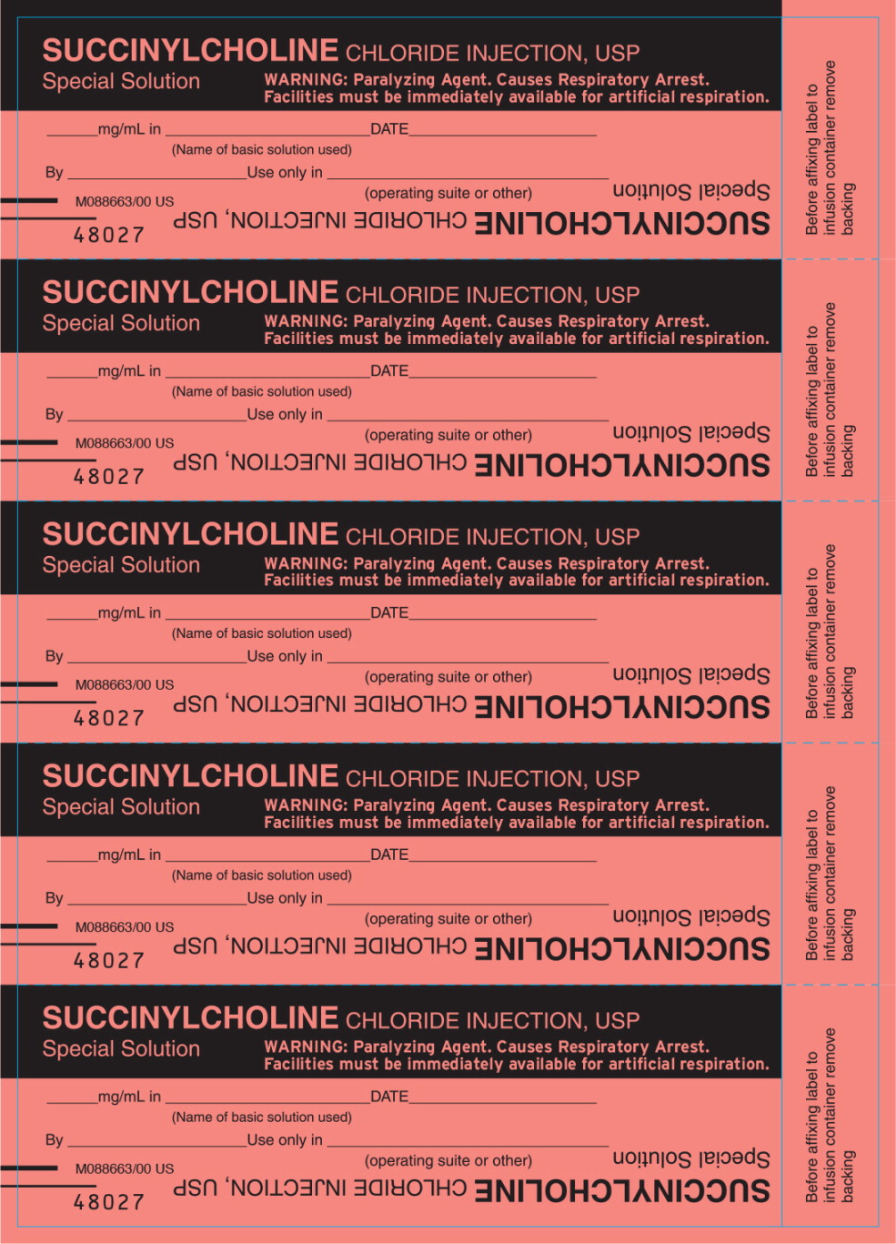 PACKAGE LABEL - PRINCIPAL DISPLAY – Succinylcholine 10 mL Sticker Label
