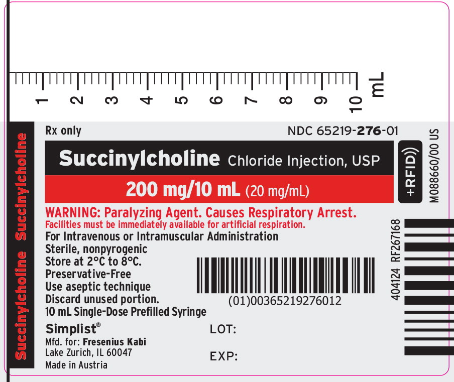 PACKAGE LABEL - PRINCIPAL DISPLAY – Succinylcholine 10 mL RFID Syringe Label
