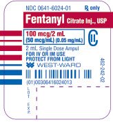 Rx only 2 mL Single Dose NDC 0641-6027-01 Fentanyl Citrate Inj., USP CII 100 mcg per 2 mL (50 mcg/mL) For IV or IM use Protect from light Discard unused portion