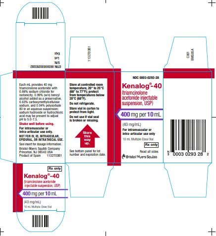 Image Kenalog-40  10 mL vial Label