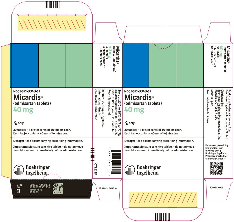 PRINCIPAL DISPLAY PANEL - 40 mg Tablet Blister Pack Carton