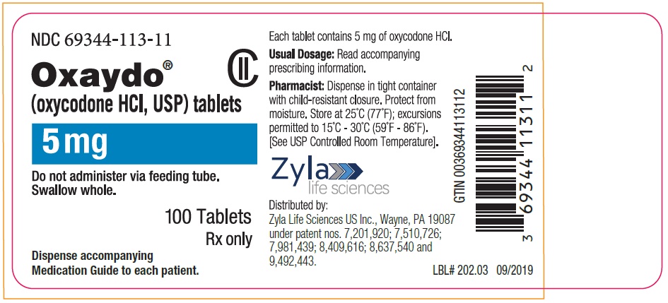 5 mg 100-count Bottle Label