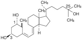 The structural formula of Calcitriol.