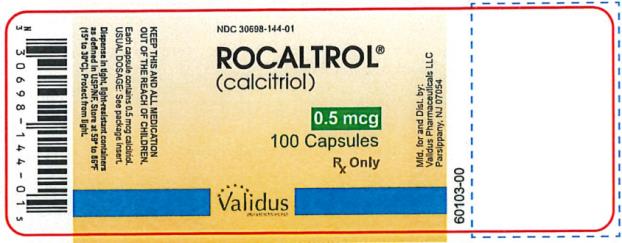 PRINCIPAL DISPLAY PANEL
NDC 30698-144-01
ROCALTROL®
(calcitriol)
0.5 mcg
100 Capsules
Rx Only
