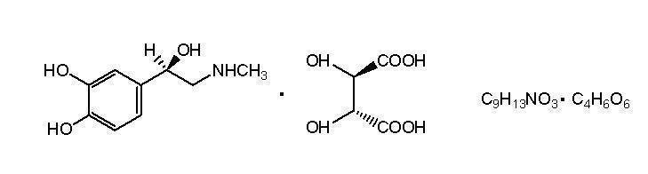 Epinephrine bitartrate structural formula