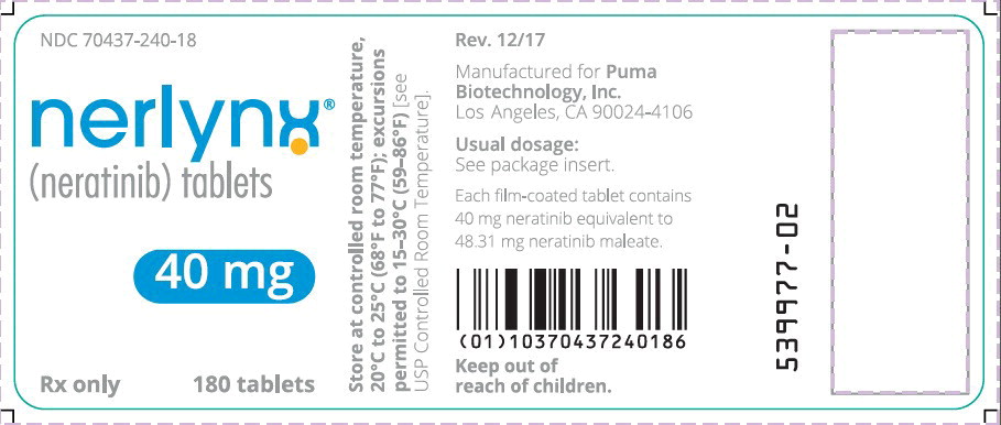 Principal Display Panel - Nerlynx 180 Tablets Bottle Label