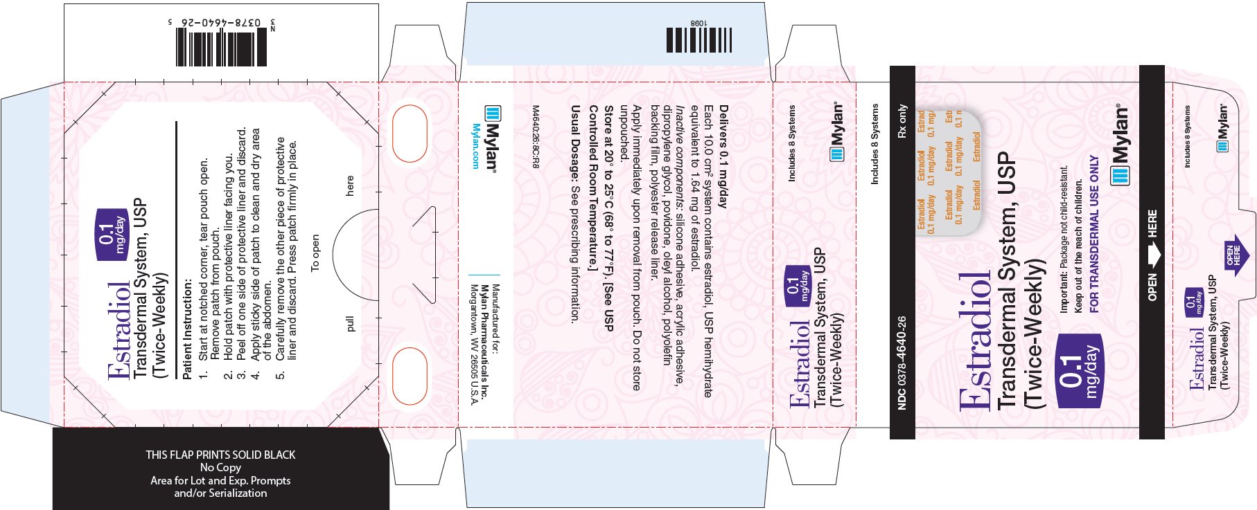 Estradiol Patch FDA prescribing information, side effects and uses