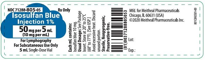 PRINCIPAL DISPLAY PANEL – Isosulfan Blue Injection 1% 5 mL Vial Label