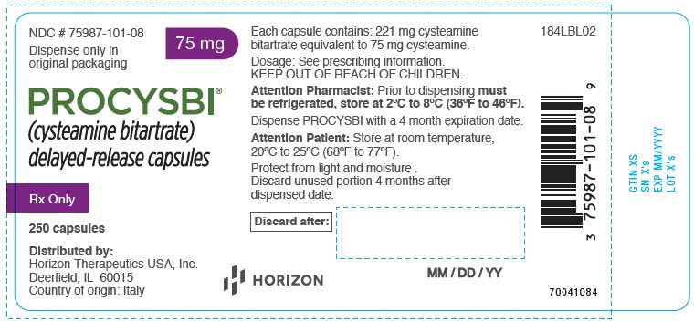 PRINCIPAL DISPLAY PANEL - 75 mg Capsule Bottle Label