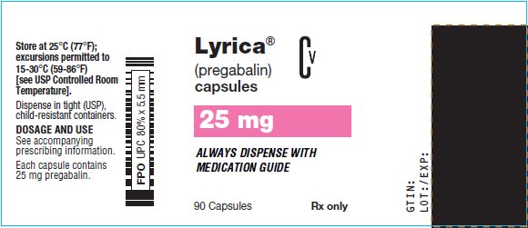 Lyrica Capsules 25 mg Bottle Label