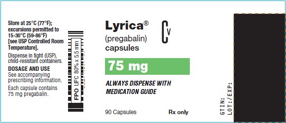 Lyrica Capsules 75 mg Bottle Label