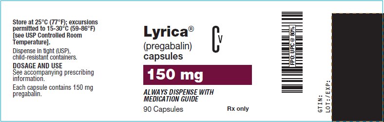 Lyrica Capsules 150 mg Bottle Label