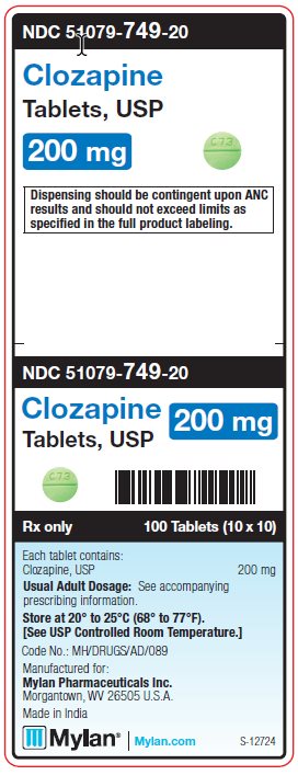 Clozapine 200 mg Tablets Unit Carton Label