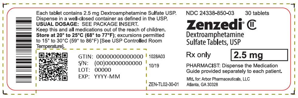 PRINCIPAL DISPLAY PANEL - 2.5 mg Tablet Bottle Label - 24338-850-03