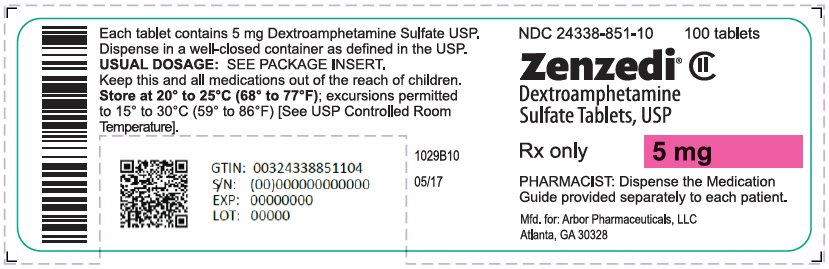 PRINCIPAL DISPLAY PANEL - 5 mg Tablet Bottle Label - 24338-851-03