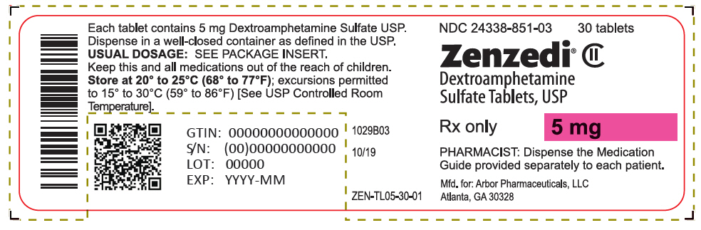 PRINCIPAL DISPLAY PANEL - 5 mg Tablet Bottle Label - 24338-851-03