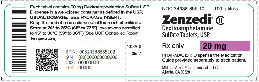 PRINCIPAL DISPLAY PANEL - 20 mg Tablet Bottle Label - 24338-855-03