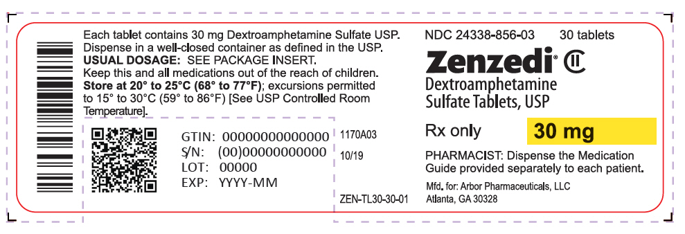 PRINCIPAL DISPLAY PANEL - 30 mg Tablet Bottle Label - 24338-856-03