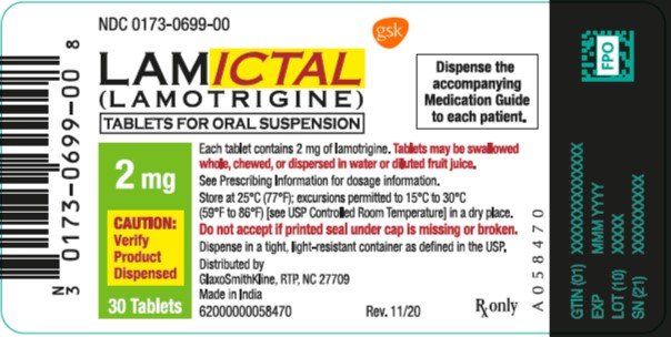 Lamictal 2mg tablet for oral solution label