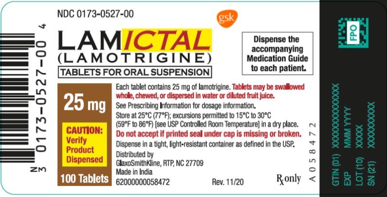 Lamictal 25 mg tablet for oral solution label