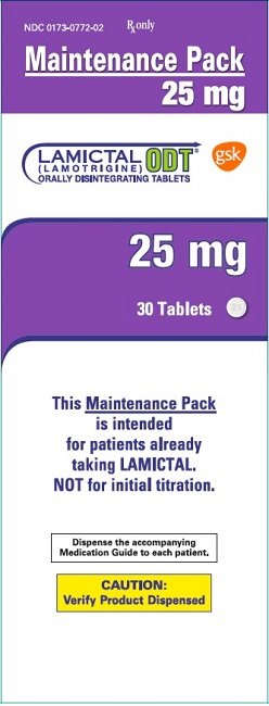 Lamictal ODT 25 mg 30 count maintenance pack carton