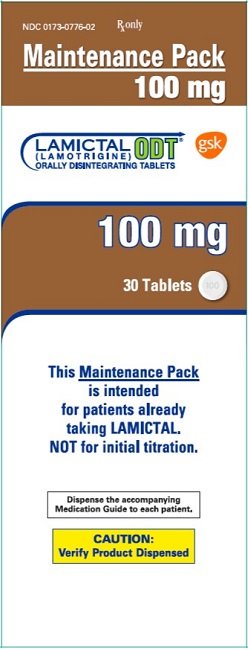 Lamictal ODT 100 mg 30 count maintenance pack carton