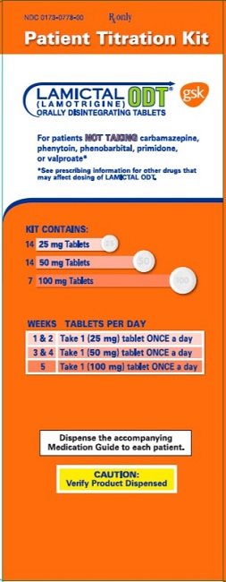 Lamictal ODT Kit Orange 25mg, 50 mg, 100mg carton