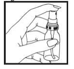 Hold the container upright and facing away from yourself and others. Press down on the top of the grooved button 5 times. (See Figure C)