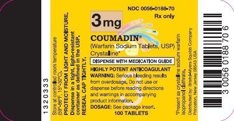 COUMADIN 3 mg 100 Tablets