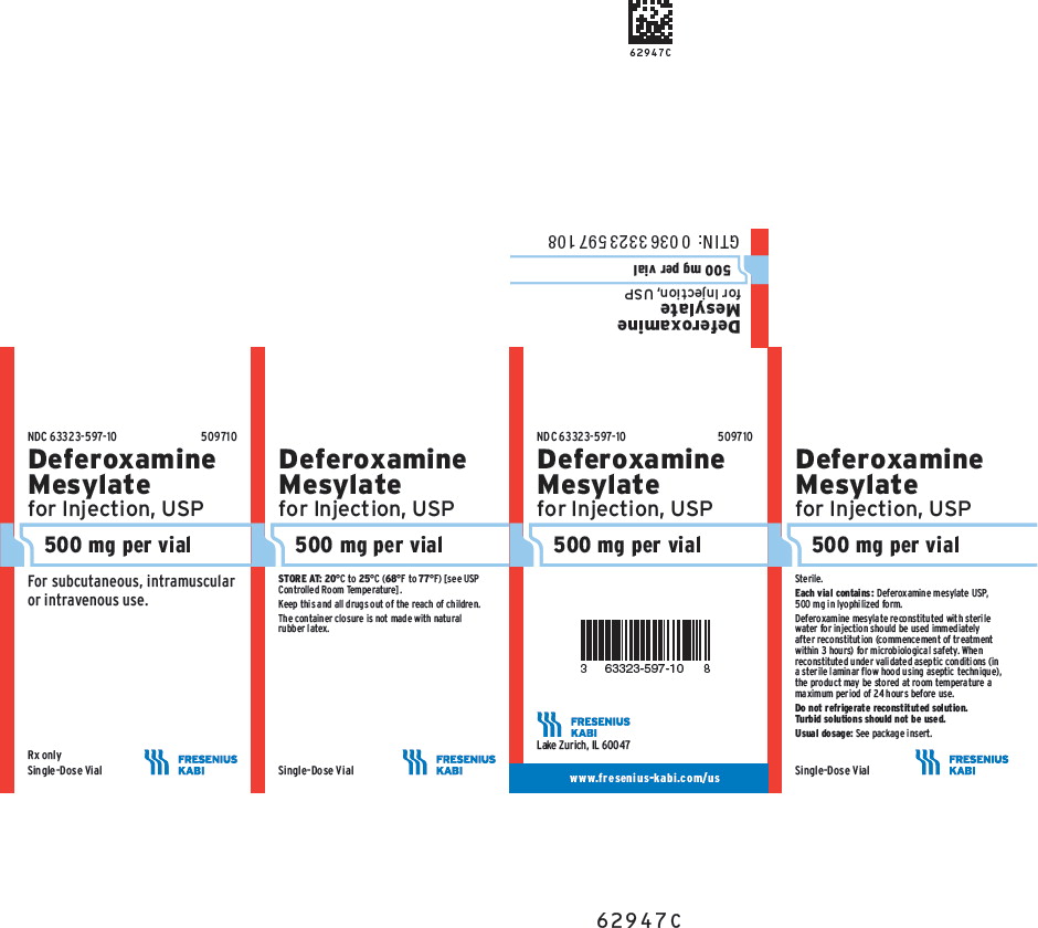 PACKAGE LABEL - PRINCIPAL DISPLAY - Deferoxamine Mesylate 500 mg per vial Carton Panel
