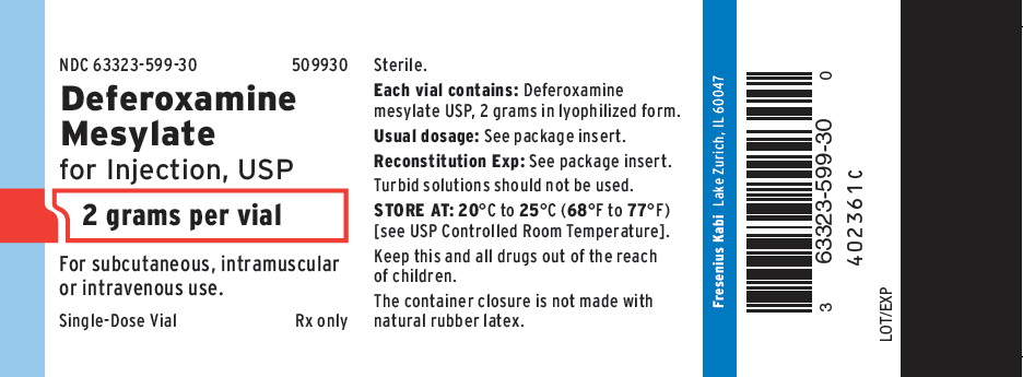 PACKAGE LABEL - PRINCIPAL DISPLAY - Deferoxamine Mesylate 2 grams per vial Vial Label 