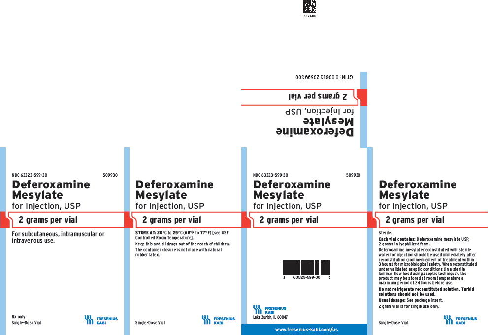 PACKAGE LABEL - PRINCIPAL DISPLAY - Deferoxamine Mesylate 2 grams per vial Carton Panel
