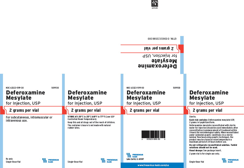 PACKAGE LABEL - PRINCIPAL DISPLAY - Deferoxamine Mesylate 2 grams per vial Carton Panel 