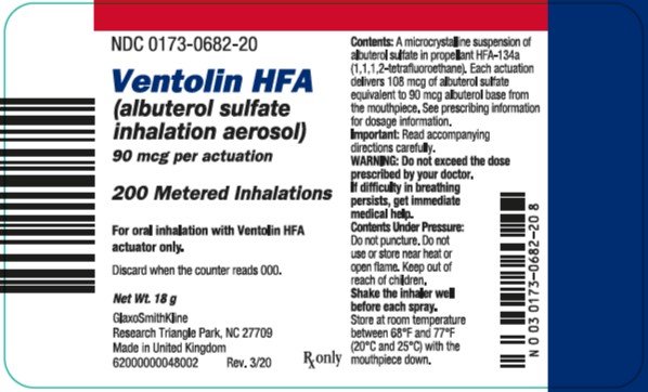 Ventolin HFA 200 dose label