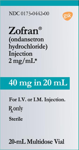 Zofran Injection 20 mL vial carton