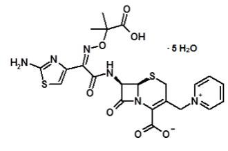 Figure 1 Chemical structure of ceftazidime pentahydrate