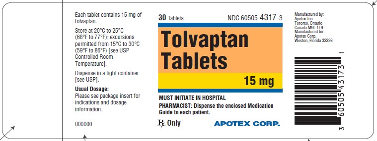 15 mg Tablet bottle label