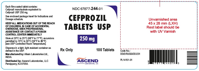 Cefprozil Container Label 250 mg 100 counts
