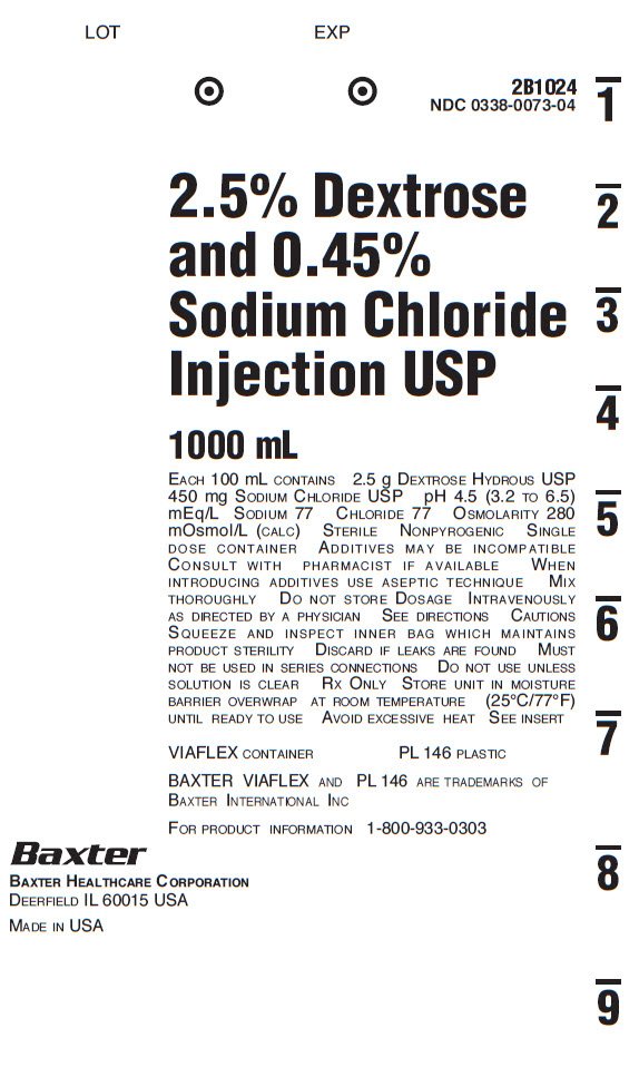 Dextrose & Sodium Chloride Representative Container Label NDC  0338-0073-04