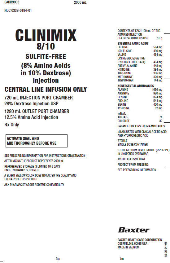 Clinimix Representative Container Label 0338-0194-01