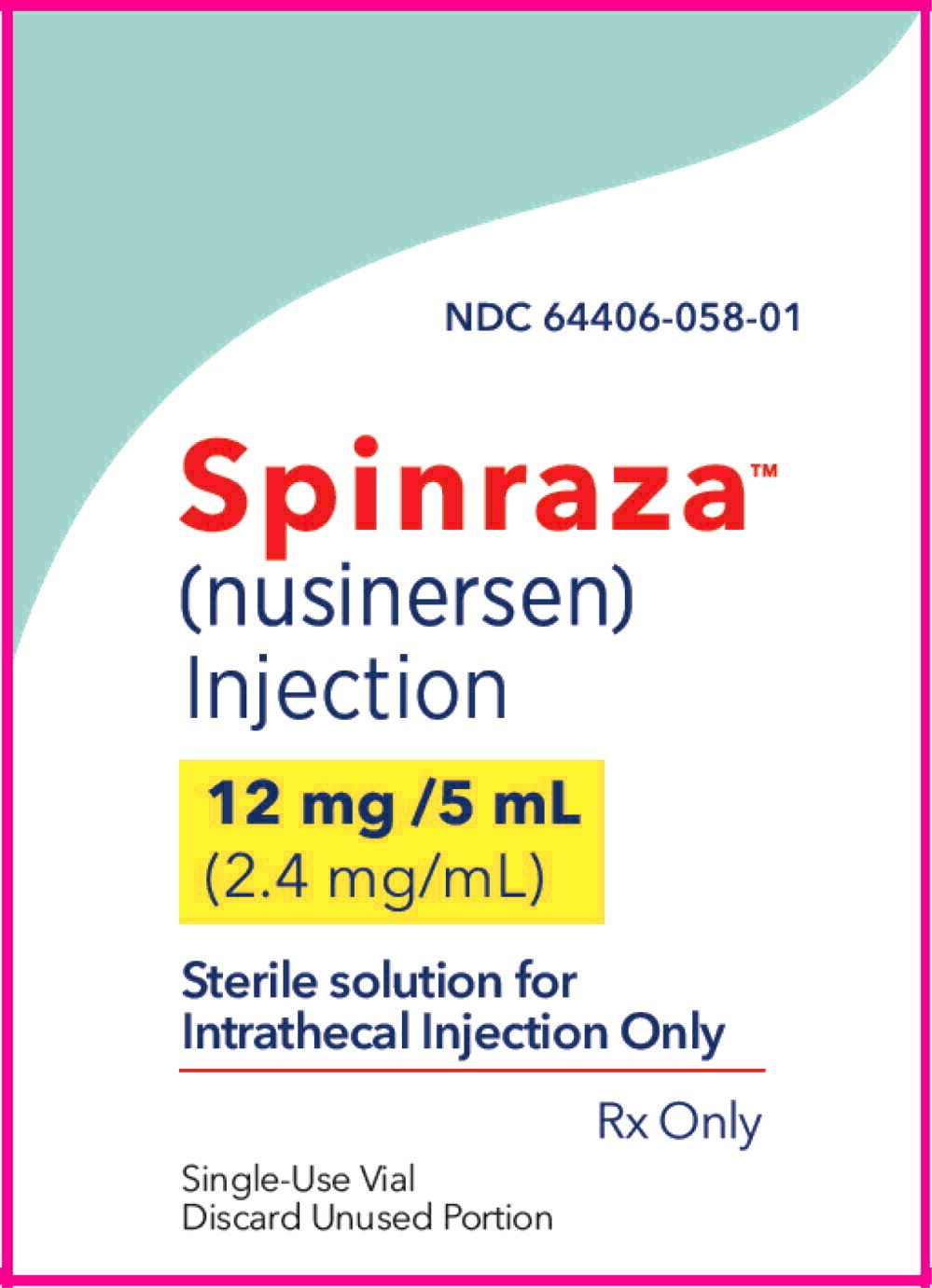 Principal Display Panel - Spinraza 12mg/5ml Carton Label
