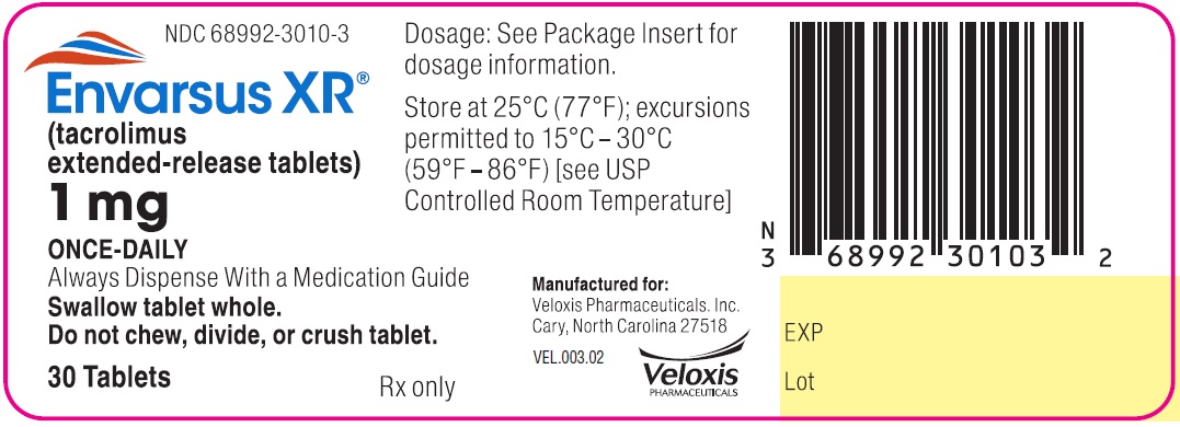 Envarsus 1mg 30 count bottle Label