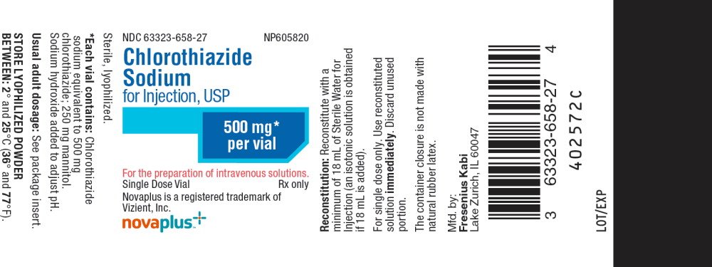 PACKAGE LABEL - PRINCIPAL PANEL - Chlorothiazide 500 mg* Vial Label
