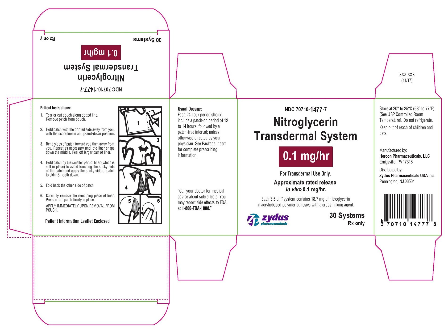Nitroglycerin Transdermal FDA prescribing information, side effects