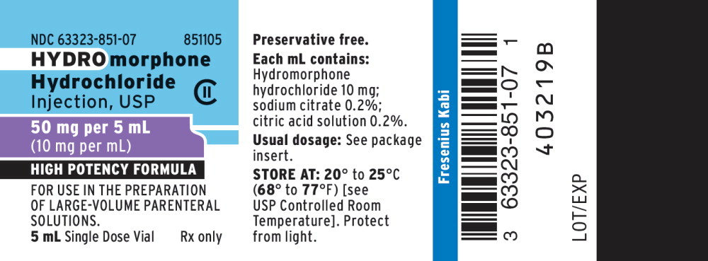 PACKAGE LABEL - PRINCIPAL DISPLAY - Hydromorphone Hydrochloride 50 mg Vial Label 